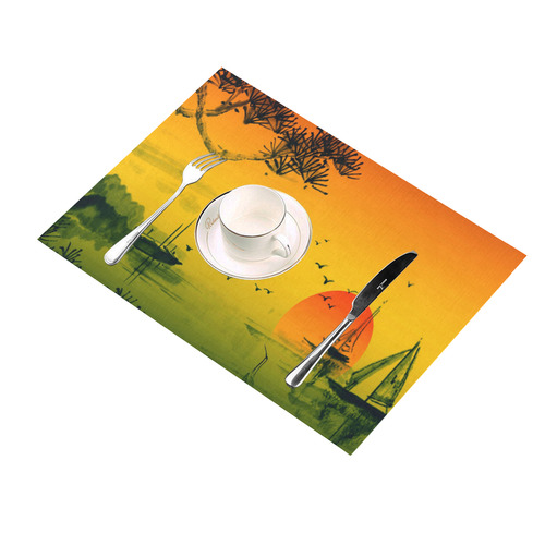 Sunset Orient Escape Placemat 14’’ x 19’’ (Set of 4)