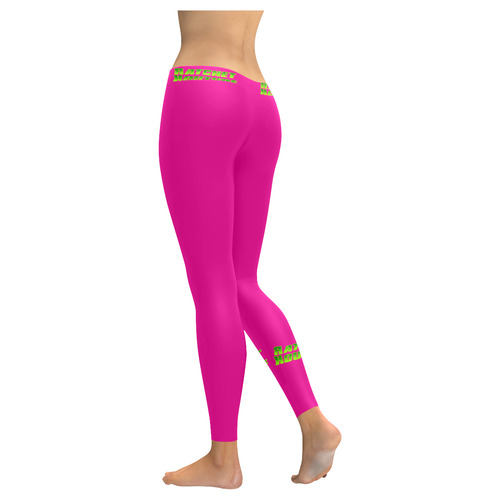 Ratchet pink leggings Women's Low Rise Leggings (Invisible Stitch) (Model L05)