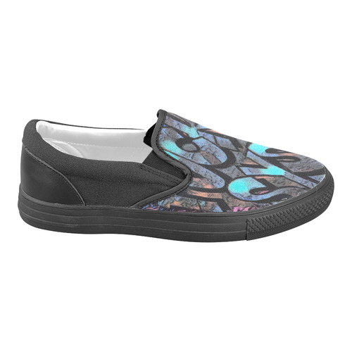 FUCK SYSTEM GRAFFITI Women's Unusual Slip-on Canvas Shoes (Model 019)