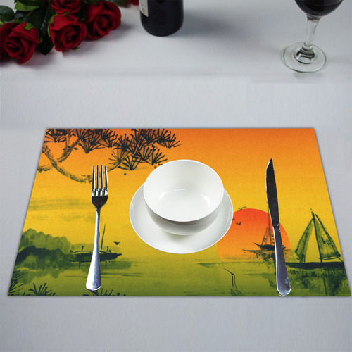 Sunset Orient Escape Placemat 14’’ x 19’’ (Two Pieces)