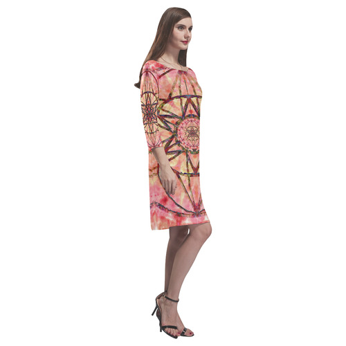 protection- vitality and awakening by Sitre haim Rhea Loose Round Neck Dress(Model D22)