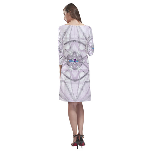 Protection- transcendental love by Sitre haim Rhea Loose Round Neck Dress(Model D22)