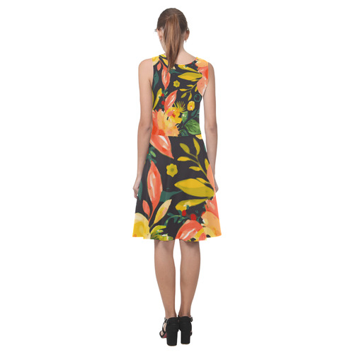 Watercolor Autumn Floral Atalanta Casual Sundress(Model D04)