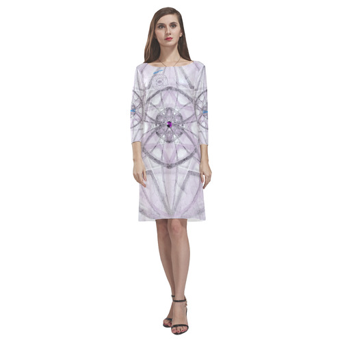 Protection- transcendental love by Sitre haim Rhea Loose Round Neck Dress(Model D22)