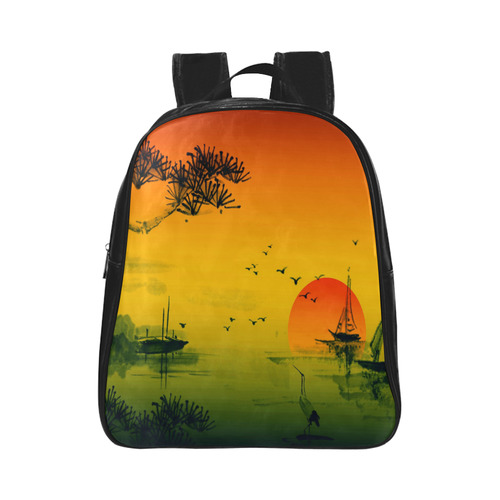 Sunset Orient Escape School Backpack (Model 1601)(Small)