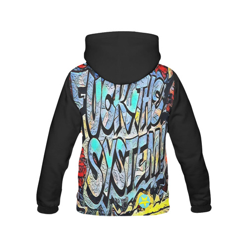 FUCK THE SYSTEM GRAFFITI V All Over Print Hoodie for Men (USA Size) (Model H13)