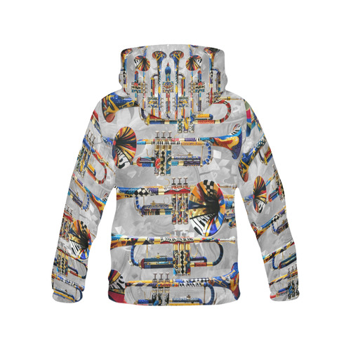 HOT Print Hoodie Trumpet Design Art All Over Print Hoodie for Men (USA Size) (Model H13)