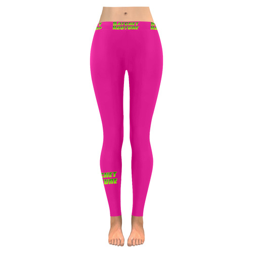 Ratchet pink leggings Women's Low Rise Leggings (Invisible Stitch) (Model L05)