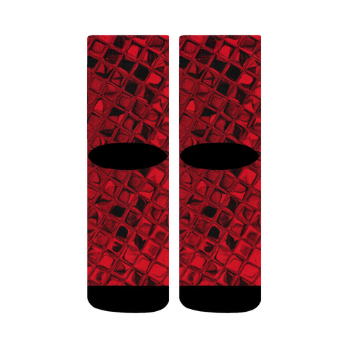 Metallic Red Crew Socks