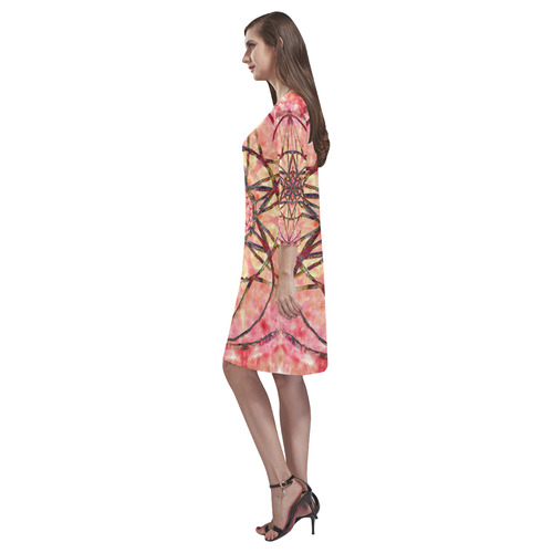 protection- vitality and awakening by Sitre haim Rhea Loose Round Neck Dress(Model D22)