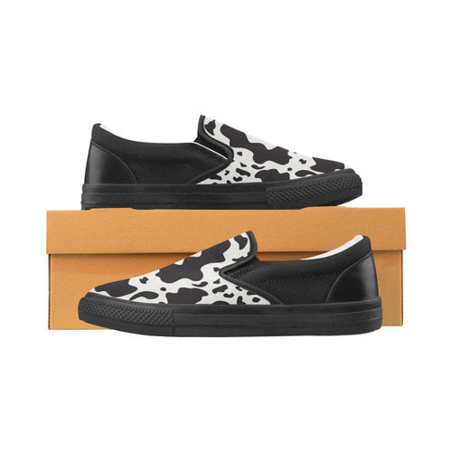 COW CAMOUFLAGE Women's Unusual Slip-on Canvas Shoes (Model 019)