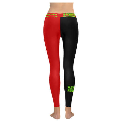 Black/Red leggings Women's Low Rise Leggings (Invisible Stitch) (Model L05)