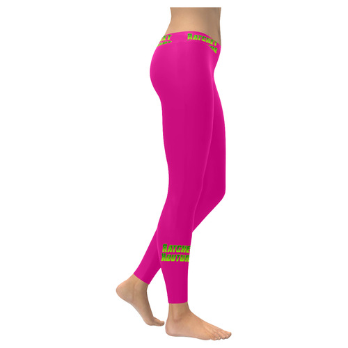 Ratchet pink leggings Women's Low Rise Leggings (Invisible Stitch) (Model L05)