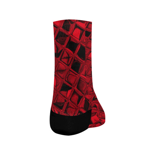 Metallic Red Crew Socks