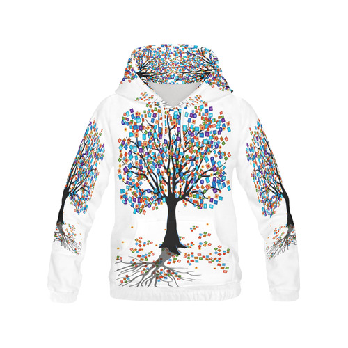 Mens Tree Print Hoodie All Over Print Hoodie for Men (USA Size) (Model H13)