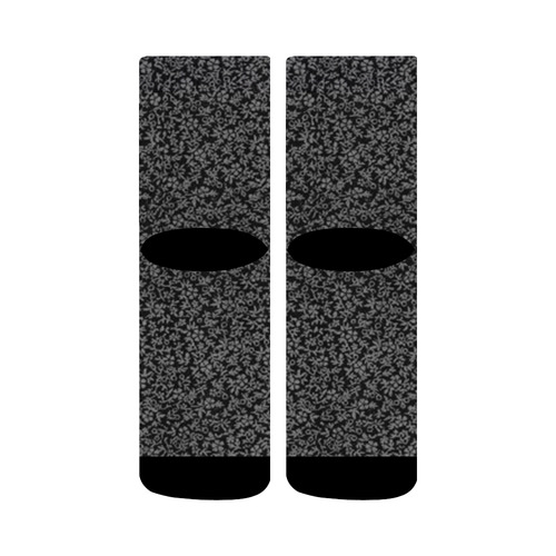 Vintage Floral Black Crew Socks