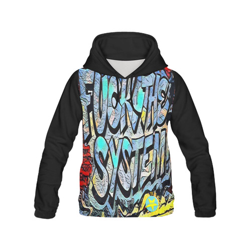 FUCK THE SYSTEM GRAFFITI V All Over Print Hoodie for Men (USA Size) (Model H13)