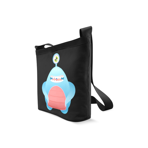 Cute Blue Monster Nice Teeth One Eye Crossbody Bags (Model 1613)