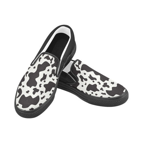 COW CAMOUFLAGE Women's Unusual Slip-on Canvas Shoes (Model 019)