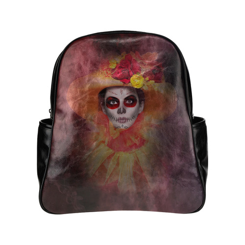 Sugarskull Summer Girl Multi-Pockets Backpack (Model 1636)