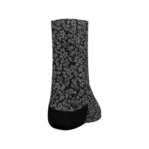 Vintage Floral Black Crew Socks