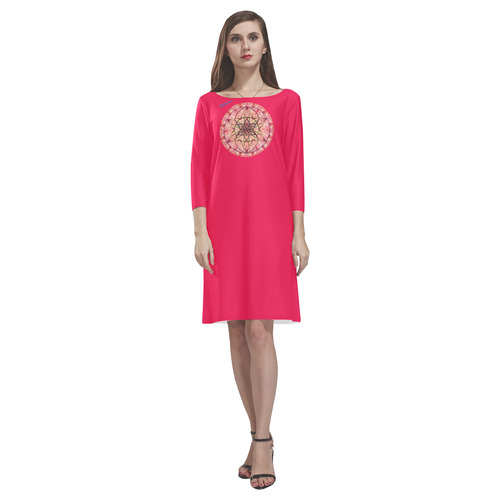protection- vitality and awakening by Sitre haim Rhea Loose Round Neck Dress(Model D22)