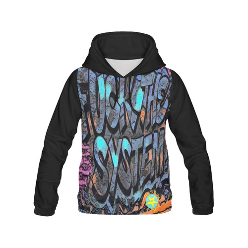 FUCK THE SYSTEM GRAFFITI III All Over Print Hoodie for Women (USA Size) (Model H13)