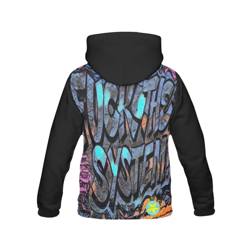 FUCK THE SYSTEM GRAFFITI III All Over Print Hoodie for Women (USA Size) (Model H13)