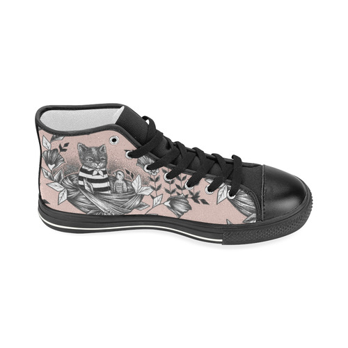 cat set - cat in nest pattern Women's Classic High Top Canvas Shoes (Model 017)