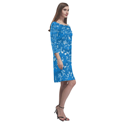 glossy abstract teal by JamColors Rhea Loose Round Neck Dress(Model D22)