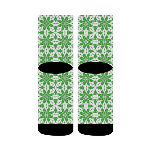 Green and White Lace Crew Socks