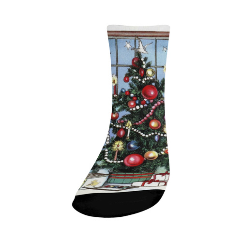 Retro Christmas Tree Crew Socks
