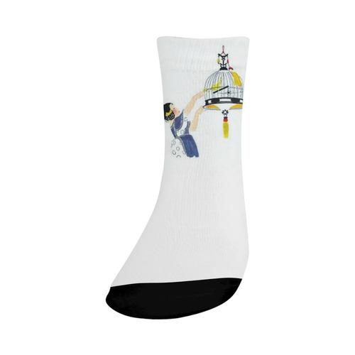 Vintage Canary Birdcage Crew Socks