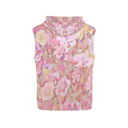 Lovely Floral 36A by FeelGood All Over Print Sleeveless Hoodie for Women (Model H15)