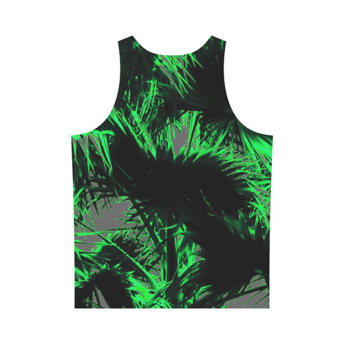 green palm leaves texture abstract background All Over Print Tank Top for Men (Model T43)