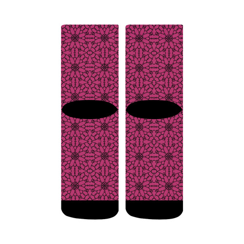Pink Yarrow Lace Crew Socks