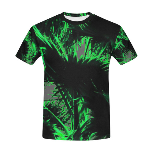 green palm leaves texture abstract background All Over Print T-Shirt for Men (USA Size) (Model T40)