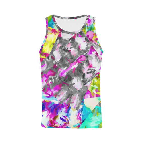 camouflage psychedelic splash painting abstract in pink blue yellow green purple