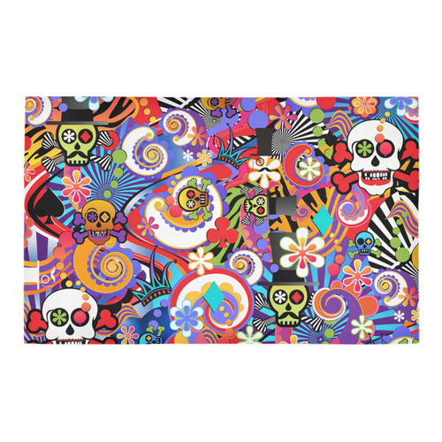 Sugar Bath Rug Skull Pop Art Colorful Print Bath Rug 20''x 32''