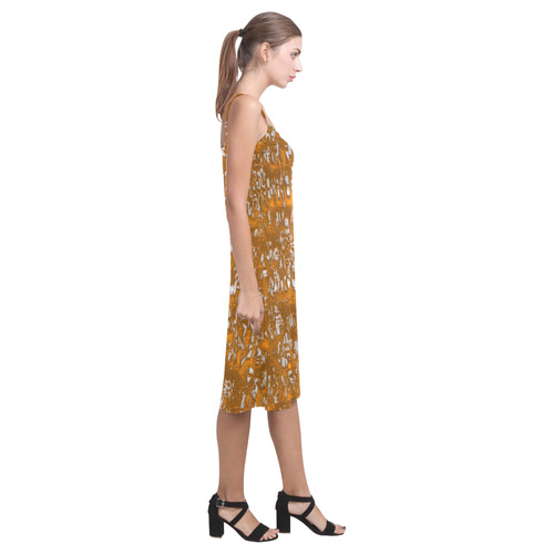 glossy abstract orange by JamColors Alcestis Slip Dress (Model D05)