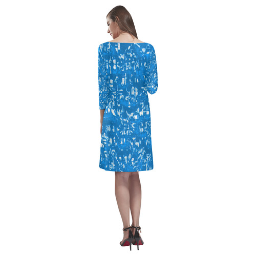 glossy abstract teal by JamColors Rhea Loose Round Neck Dress(Model D22)