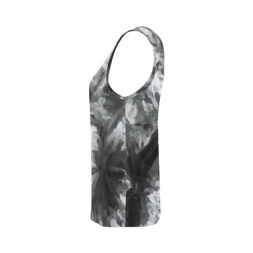 camouflage abstract painting texture background in black and white All Over Print Tank Top for Women (Model T43)