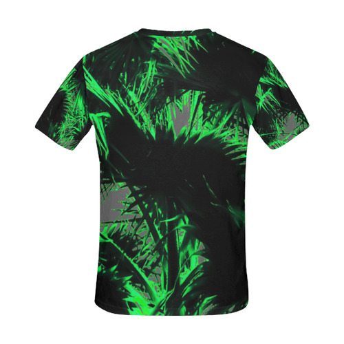 green palm leaves texture abstract background All Over Print T-Shirt for Men (USA Size) (Model T40)