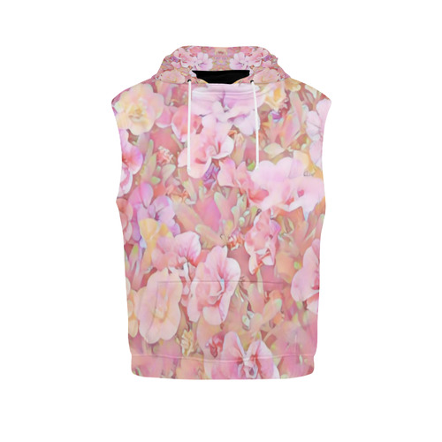 Lovely Floral 36A by FeelGood All Over Print Sleeveless Hoodie for Women (Model H15)