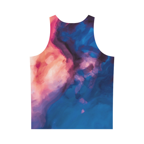 psychedelic milky way splash painting texture abstract background in red purple blue All Over Print Tank Top for Men (Model T43)