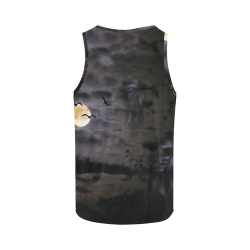 Halloween Moon and Ghosts All Over Print Tank Top for Women (Model T43)