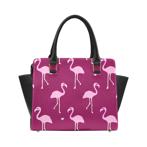 Pink Flamingos Summer Pattern Classic Shoulder Handbag (Model 1653)