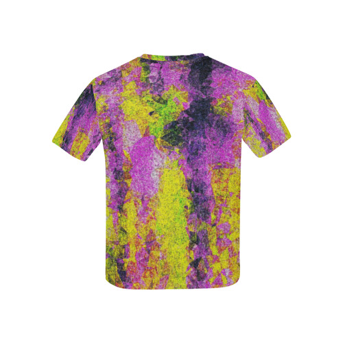 vintage psychedelic painting texture abstract in pink and yellow with noise and grain Kids' All Over Print T-shirt (USA Size) (Model T40)