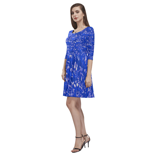 glossy abstract blue by JamColors Tethys Half-Sleeve Skater Dress(Model D20)
