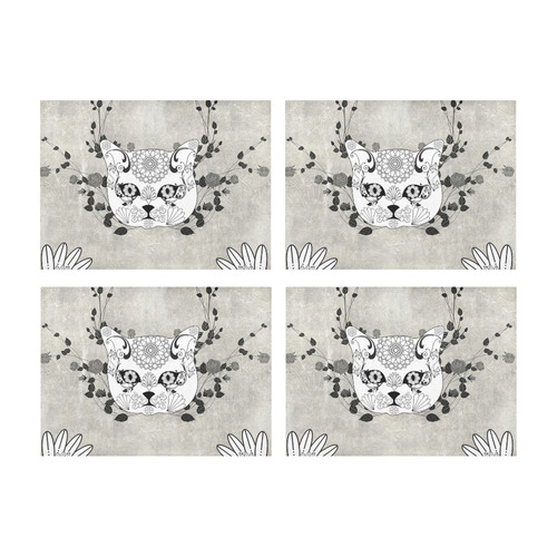 Wonderful sugar cat skull Placemat 14’’ x 19’’ (Four Pieces)